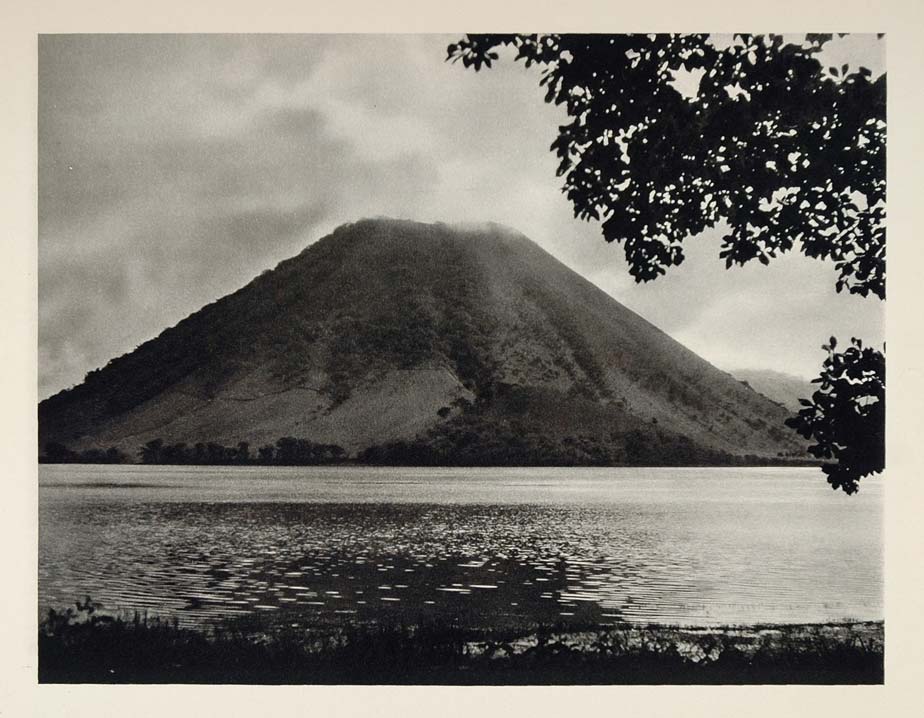 1930 Lake Mountain Mount Haruna Volcano Japan Landscape - ORIGINAL JK1