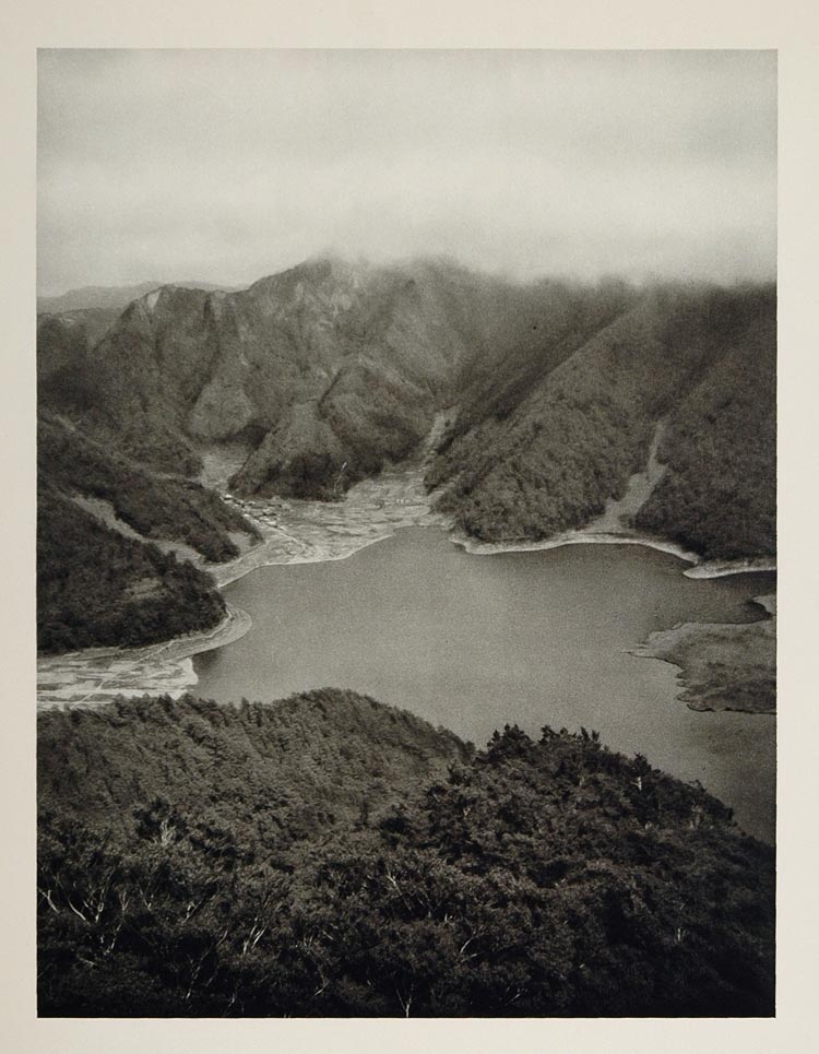 1930 Lake Shoji Mountain Japan Landscape Photogravure - ORIGINAL JK1