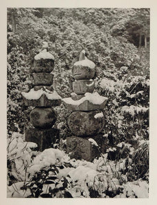 1930 Gorinto Pagoda Snow Winter Japan Photogravure NICE - ORIGINAL JK1
