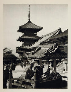 1930 Japanese People Buildings Architecture Kyoto Japan - ORIGINAL JK1