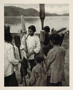 1930 Millet Crushers Kabas Formosa Taiwan Photogravure - ORIGINAL JK1