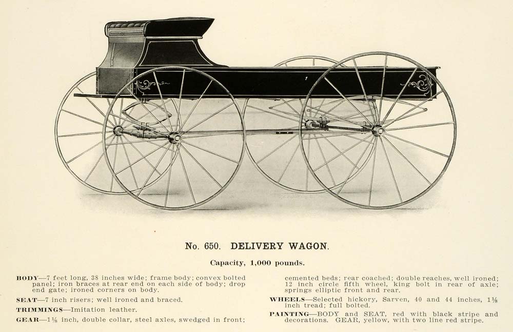 1912 Ad Antique Delivery Wagon No 65 Farm Equipment Farming Transportation LAC2