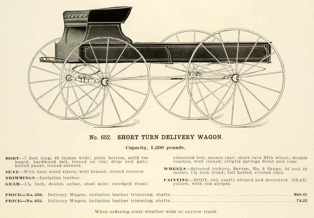 1912 Ad Antique Short Turn Delivery Wagon No. 652 Farm Equipment Farming LAC2