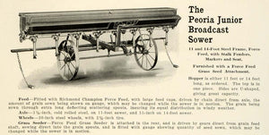 1912 Ad Antique Peoria Junior Broadcast Sower Farm Equipment Implement LAC2