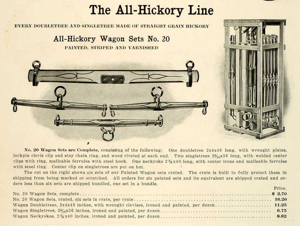 1912 Ad Antique Hickory Wagon Yoke Doubletree Singletree Neckyoke Farm LAC2