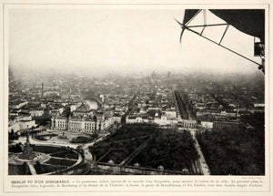 1913 Print Berlin Germany Cityscape Aerial Bird's Eye View Dirigible Historic