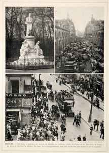 1913 Print Berlin Germany Leipziger Market Strasse Cityscape Street Historic