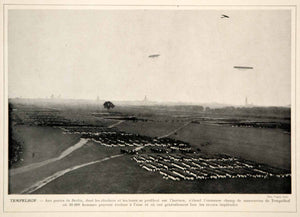 1913 Print Tempelhof Imperial German Empire Army Military Troops Parade Field