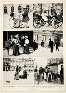 1913 Print Berlin Germany Scenes Street Cleaners German People Historic View
