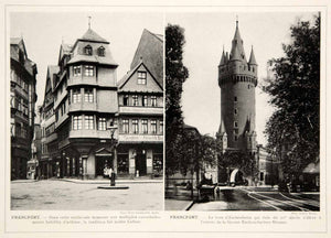 1913 Print Frankfurt am Main Germany Neustadt Eschenheimer Turm Tower City Gate