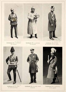 1913 Print Kaiser Wilhelm II Emperor Prussia Germany German Military Uniforms