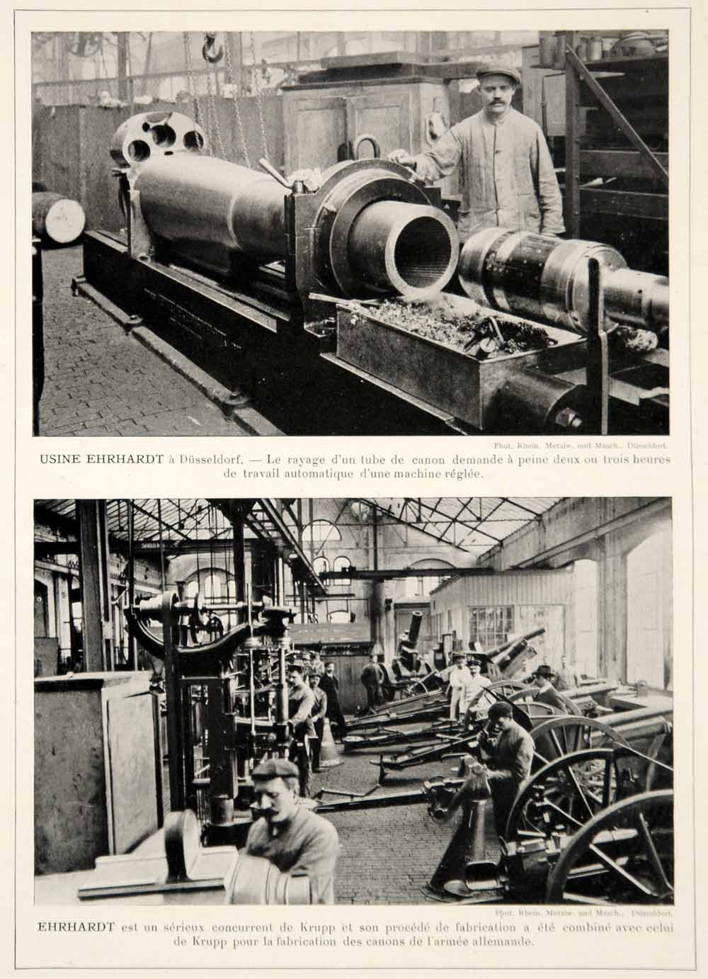 1913 Print Ehrhardt Munitions Factory Dusseldorf Germany German Manufacturing