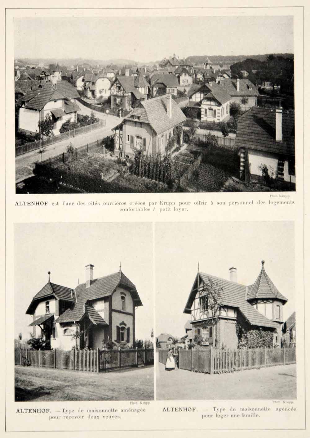 1913 Print Altenhof Essen Germany Friedrich Krupp AG Worker Housing Houses Homes