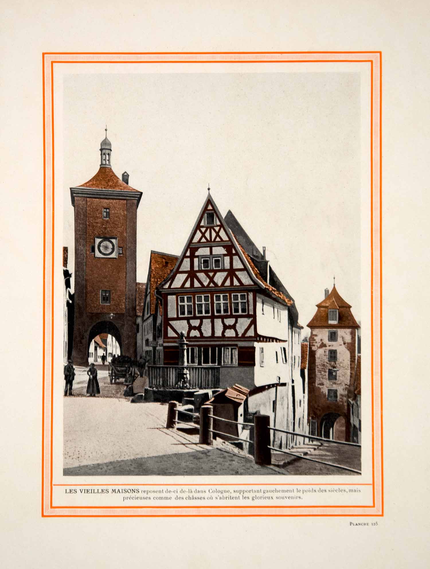 1913 Color Print Cologne Germany Koln Cityscape Architecture German Buildings