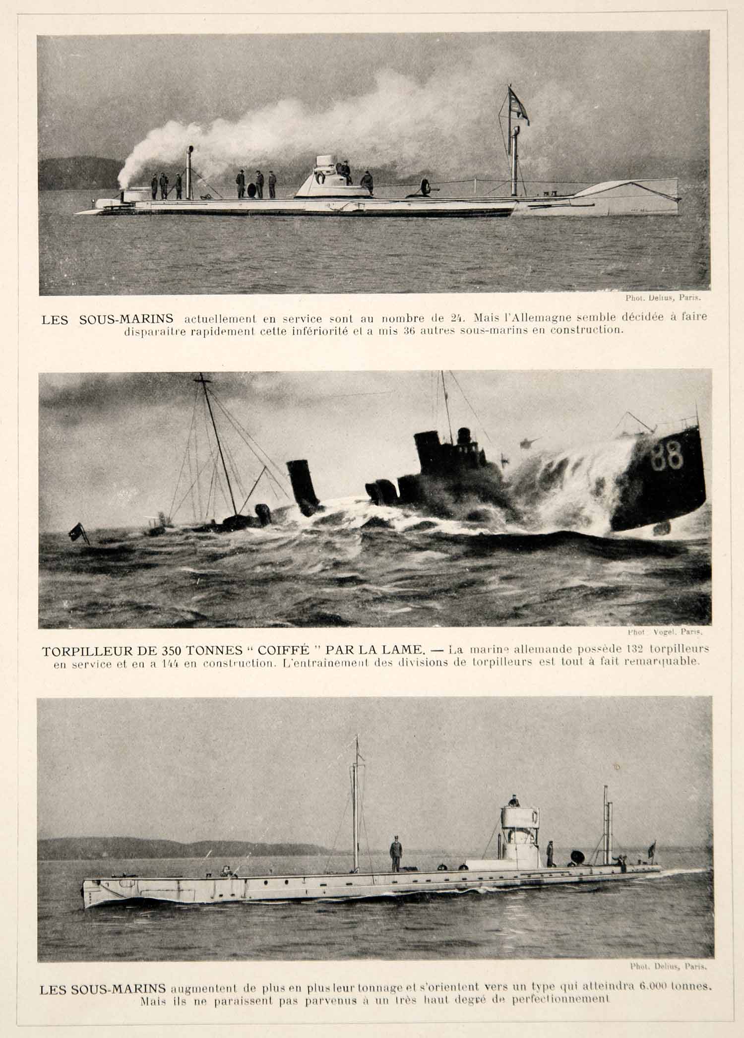 1914 Print German Unterseeboot U-Boat Submarine Torpedo Boat Navy Germany WWI