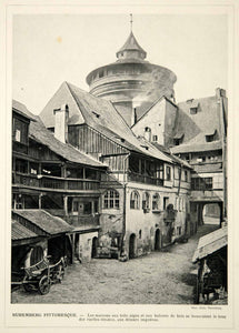 1914 Print Nuremberg Nurnberg Germany Cityscape German Architecture Historic
