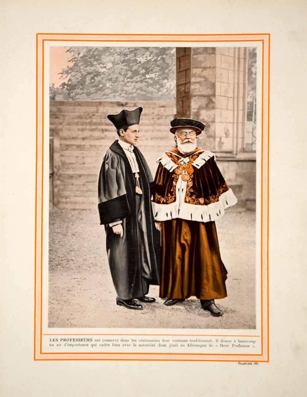 1914 Color Print German Professors Academic Dress Talar Robes Gown Traditional 1914 Color Print German Professors Academic Dress Talar Robes Gown Traditional