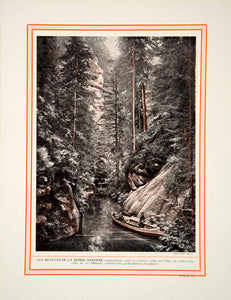 1914 Color Print Saxon Switzerland Sachsische Schweiz National Park Elbe Germany
