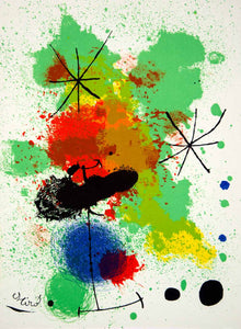 1965 Lithograph Joan Miro Art Atelier Mourlot Abstract Composition Modern Color