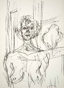 1965 Lithograph Alberto Giacometti Anette Nude Portrait Abstract Atelier Mourlot