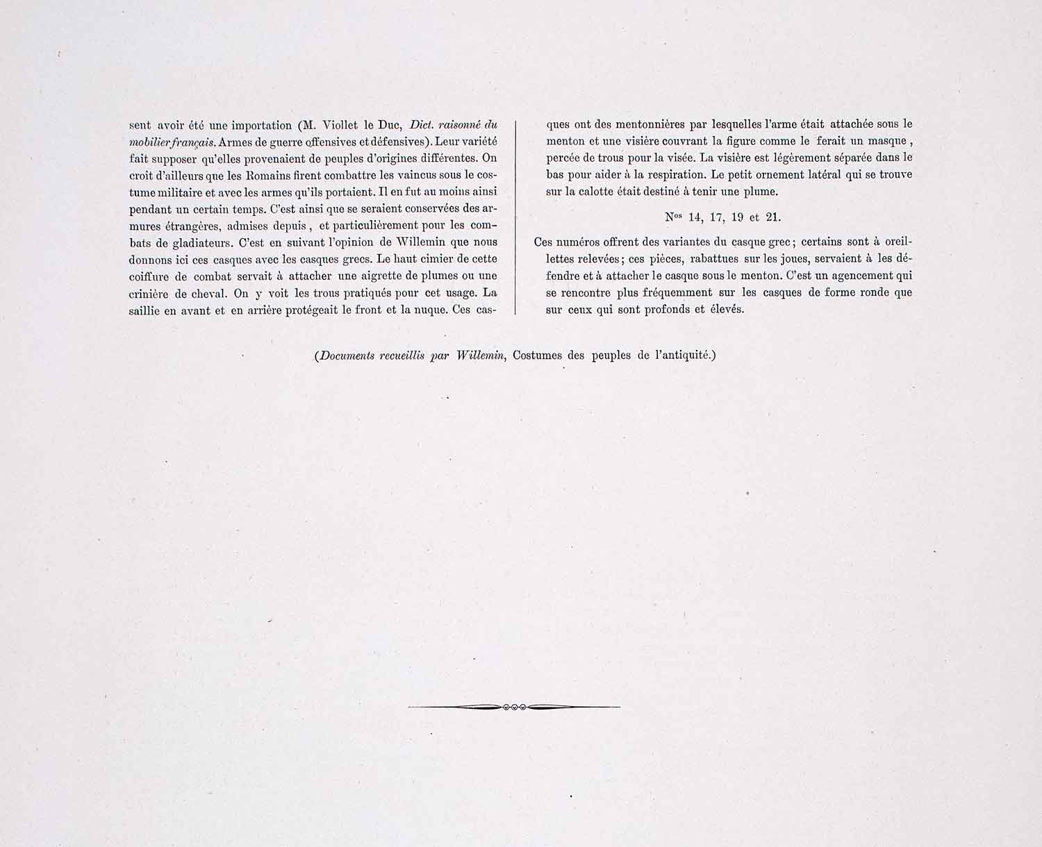 1888 Chromolithograph Ancient Greece Helmet Tunic Fashion Costume Military LCH1