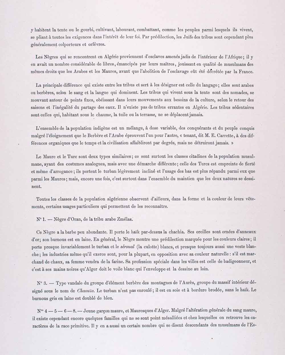 1888 Chromolithograph Berber Costume Ethnic Algeria Oran Tunisia Moor Dress LCH2