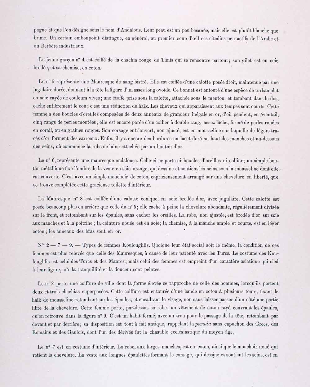 1888 Chromolithograph Berber Costume Ethnic Algeria Oran Tunisia Moor Dress LCH2