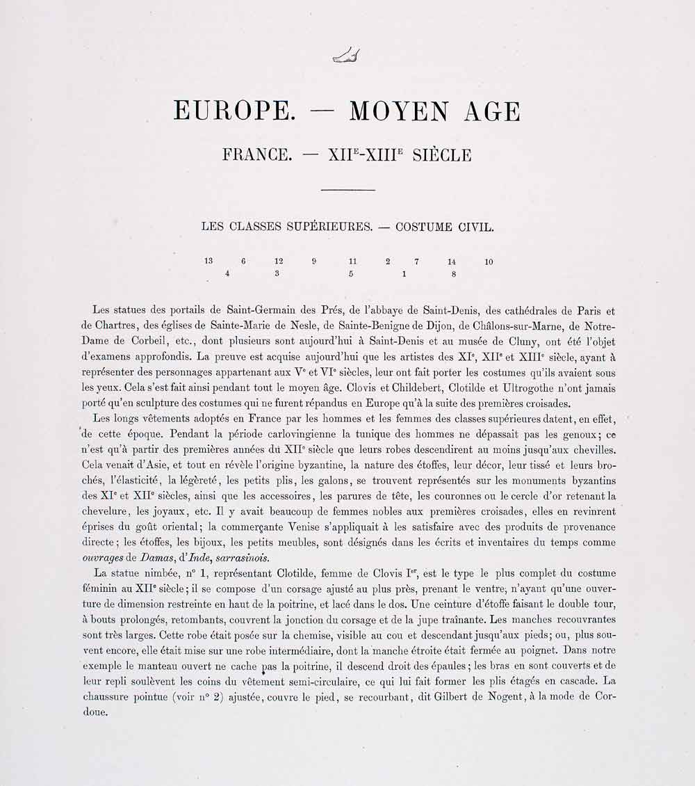 1888 Chromolithograph France Statue Medieval Merovingian Monarch Clovi ...