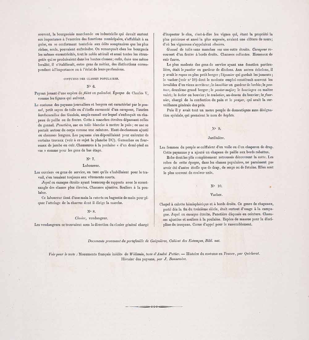 1888 Chromolithograph Medieval Costume Fashion Philippe Louis 13th Century LCH3