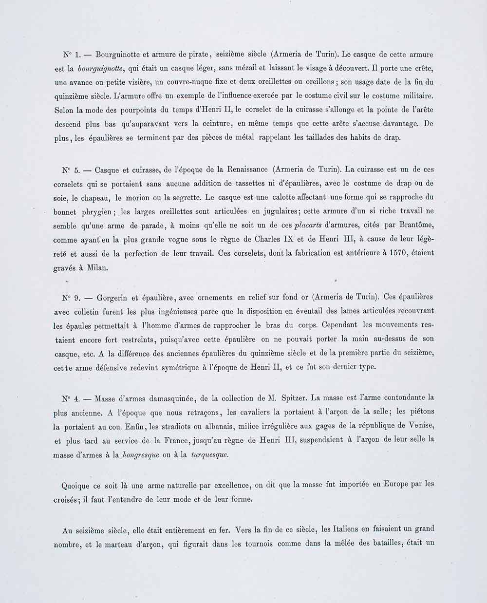 1888 Chromolithograph Military Armor Battleaxe Helmet 16th Century Pistol LCH3