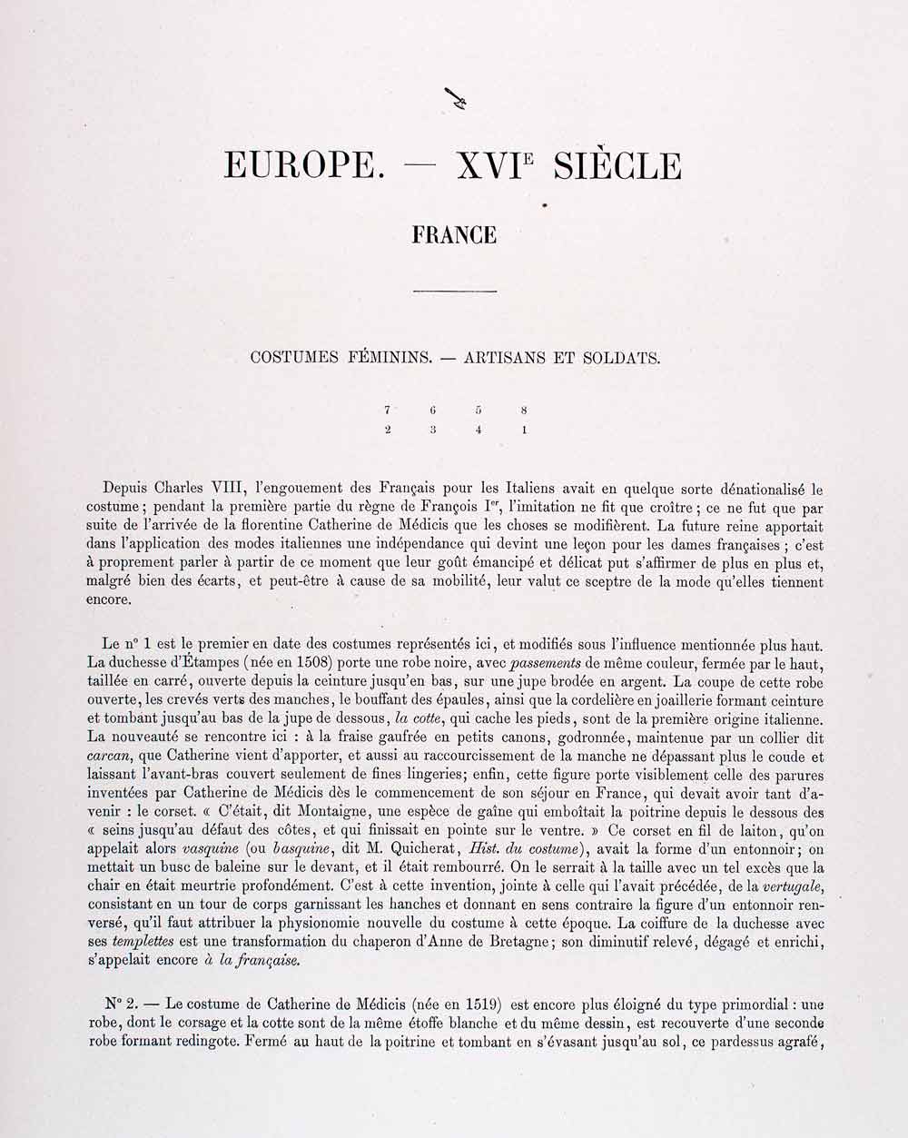 1888 Chromolithograph Nobility Dress Uniform Solider France 16th Century LCH3