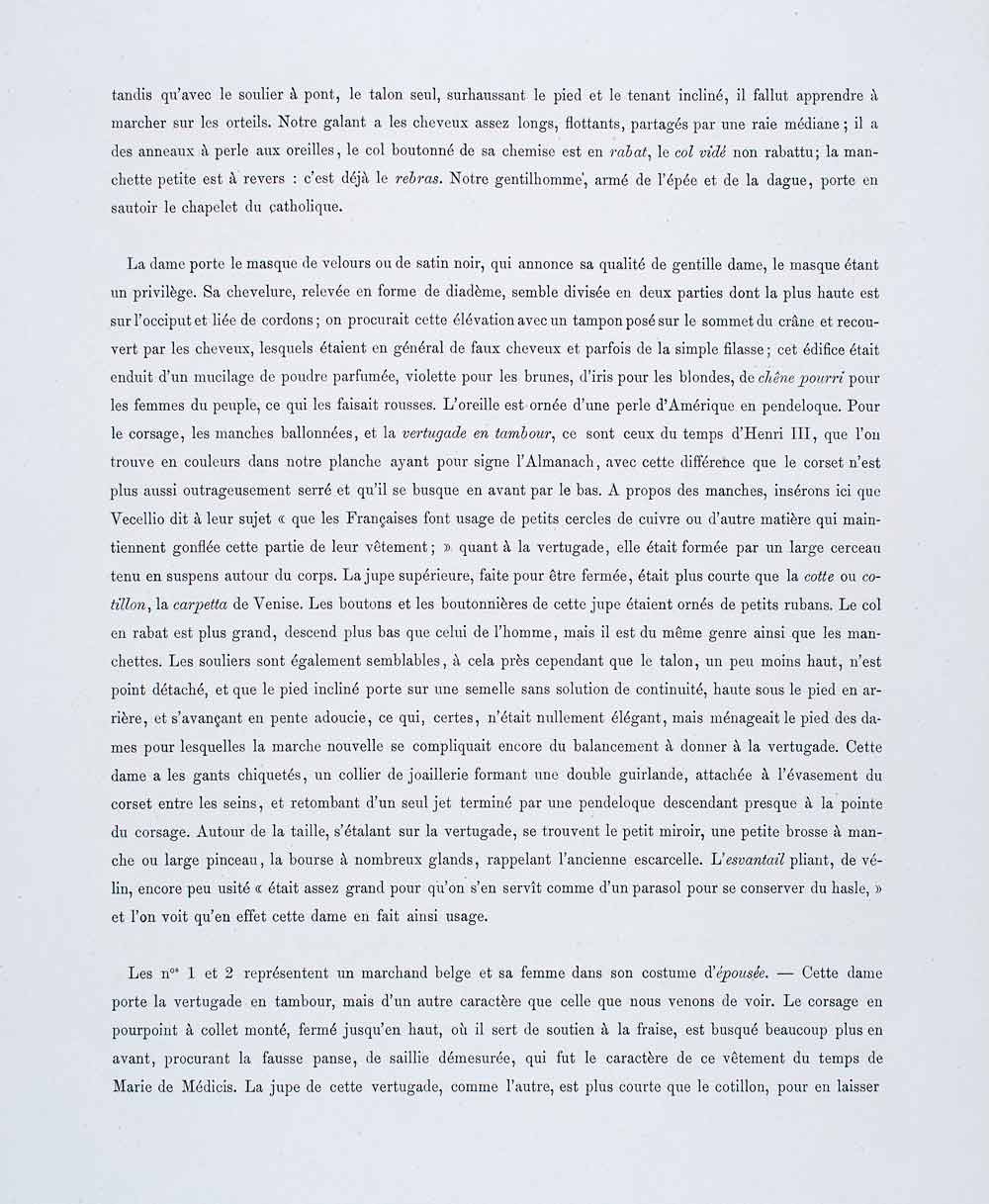 1888 Chromolithograph Traditional Clothing 16th Century Couple Costume LCH3