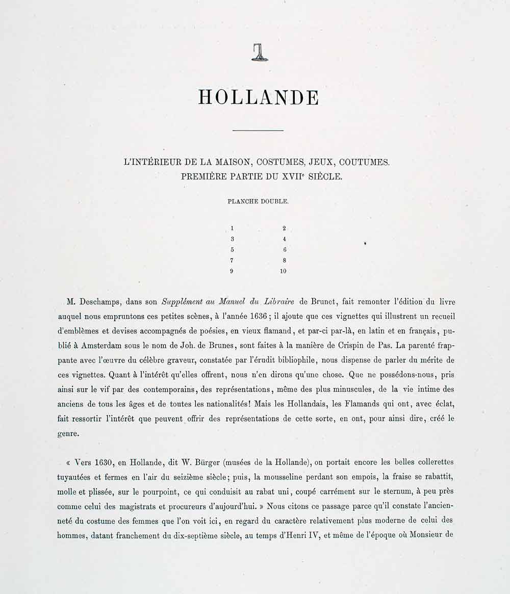 1888 Chromolithograph Holland Netherlands 17th Century Costume Baby LCH4