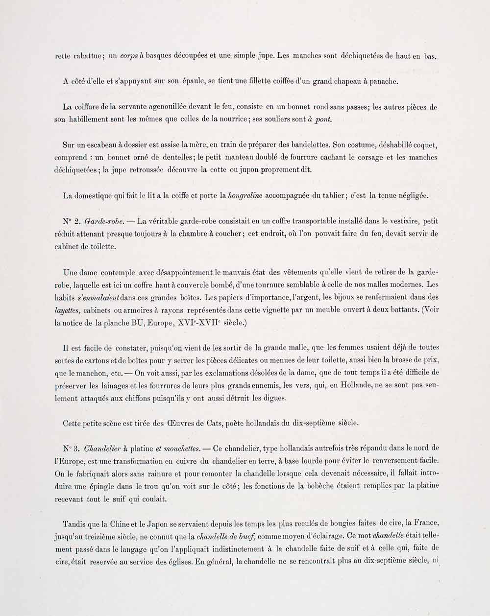 1888 Chromolithograph Louis Bedroom Fireplace Chest Interior Costume LCH4