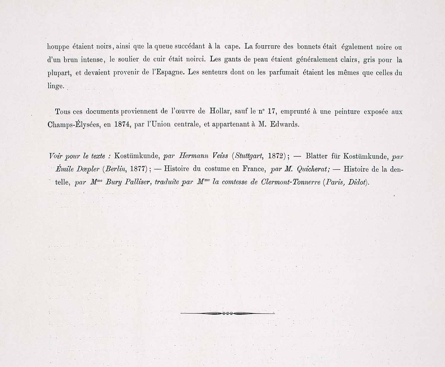 1888 Chromolithograph 17th Century Costume Hoop Skirt Fashion Huiken Crest LCH4