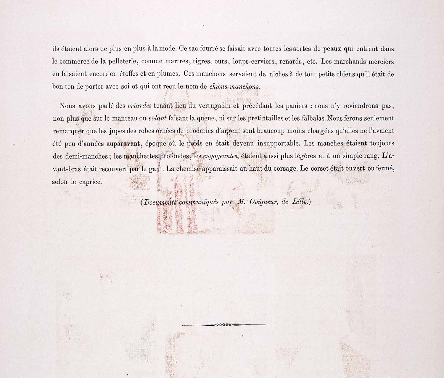 1888 Chromolithograph Maintenon Conti Bourbon Fashion Fontange Dress LCH4