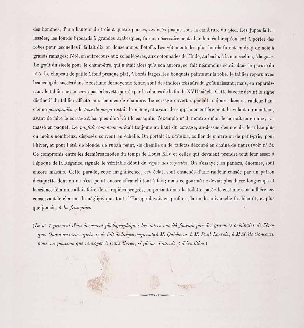 1888 Chromolithograph Pannier Dress Costume 18th Century Fashion Gown LCH4