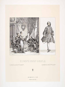 1888 Chromolithograph France Dressing Corset Fashion Interior Love Romance LCH4