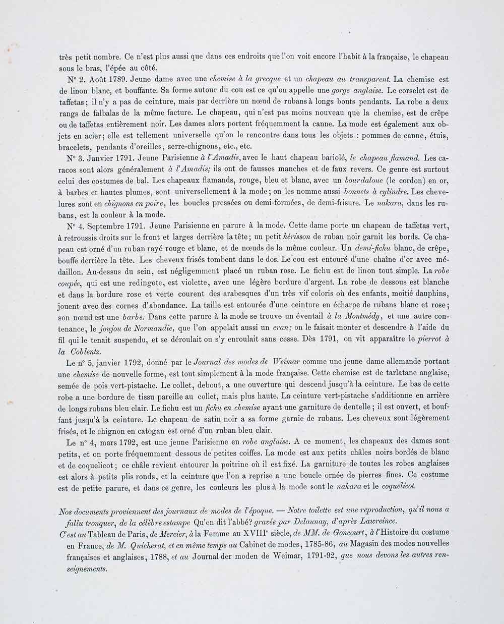 1888 Chromolithograph 18th Century France Fashion Tradition Dress Gown Hat LCH4