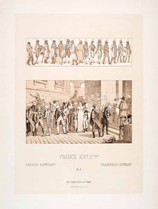 1888 Chromolithograph Men Fashion Chaussee-d'Antin Paris 19th Century LCH5