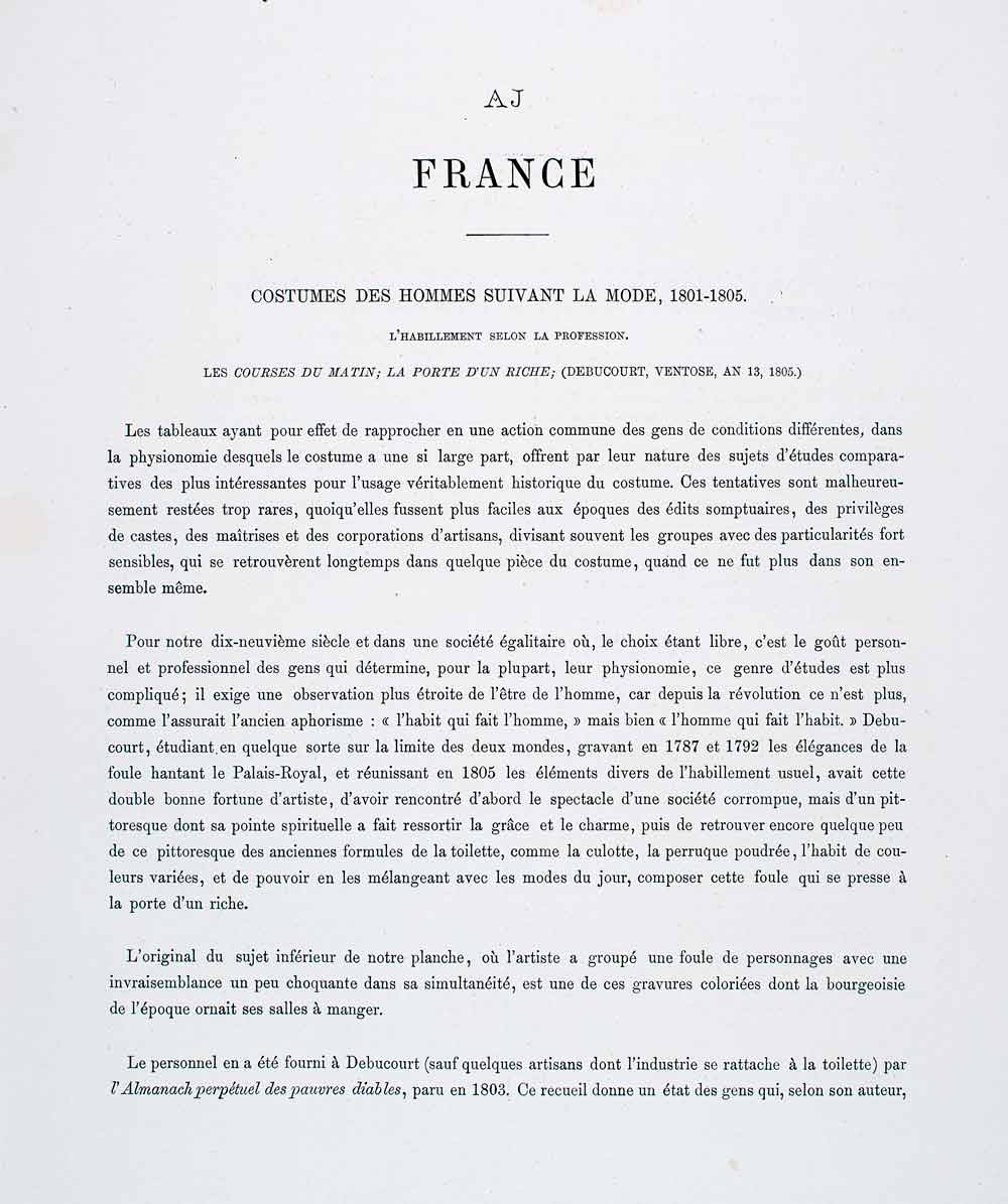 1888 Chromolithograph Men Fashion Chaussee-d'Antin Paris 19th Century LCH5