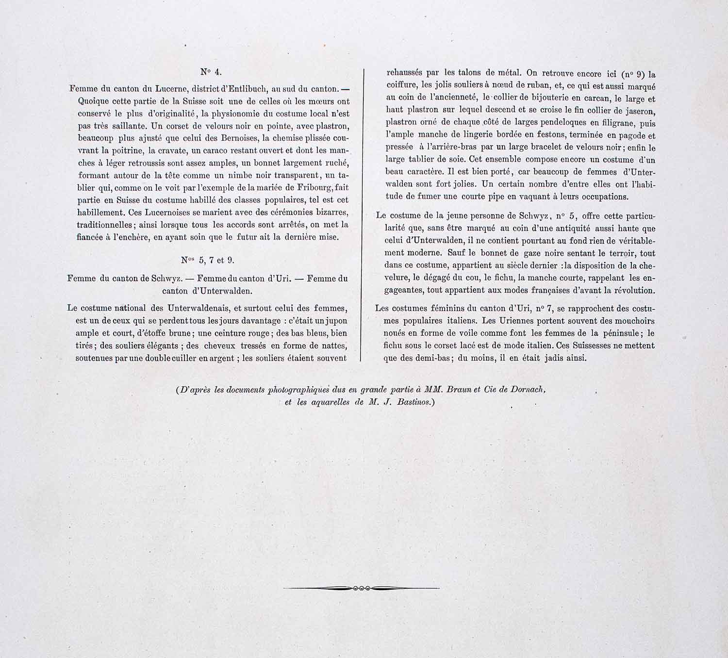 1888 Chromolithograph Switzerland Costume Clothing Headdress Bodice LCH5