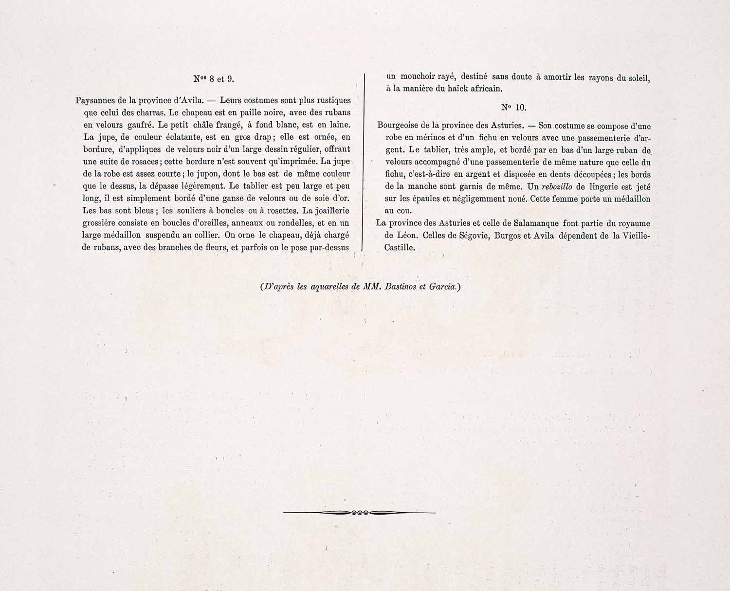 1888 Chromolithograph Folk Costume Spain Leon Old Castile Traditional Dress LCH5