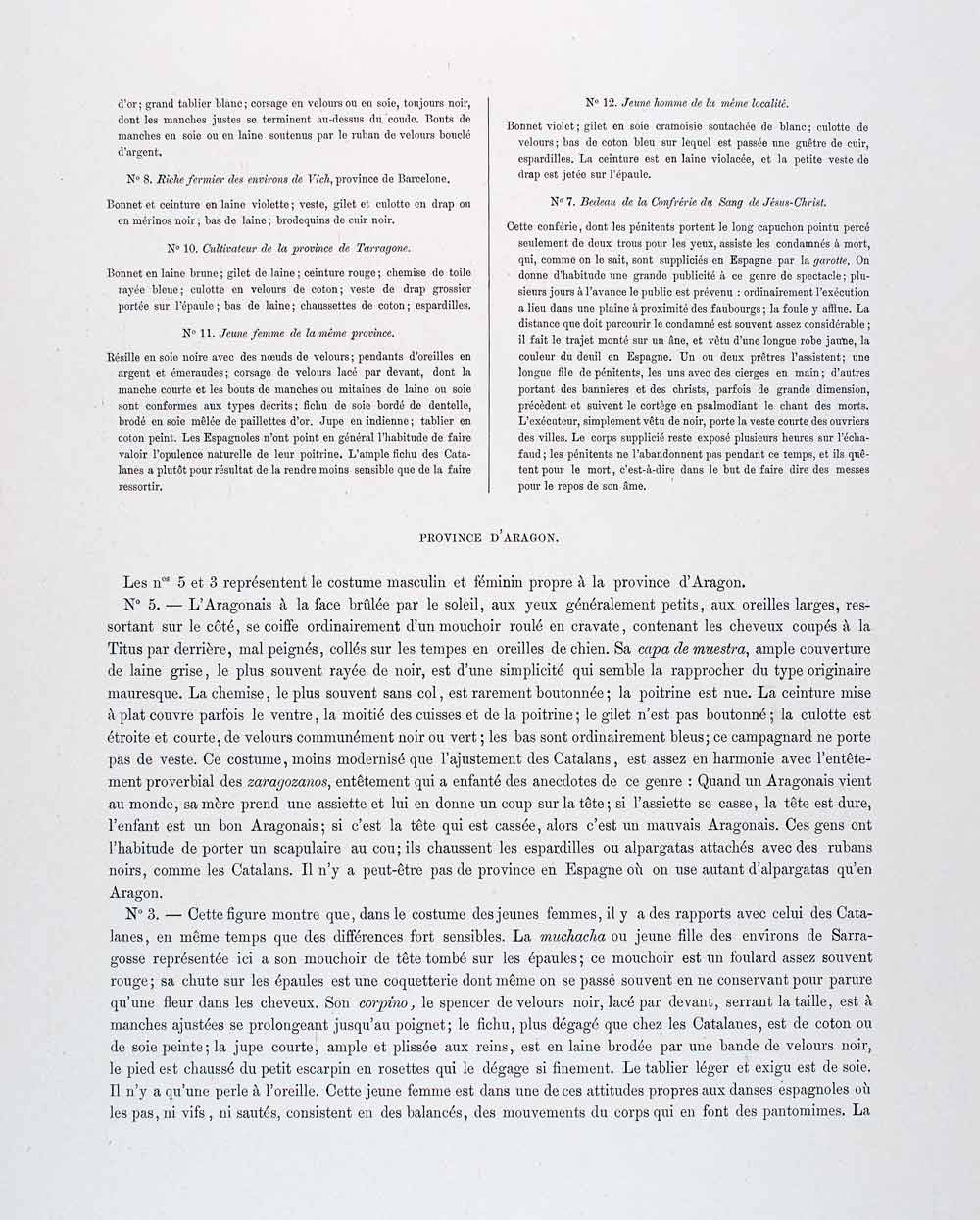 1888 Chromolithograph Folk Costume Spain Catalan Aragon Traditional Gorro LCH5