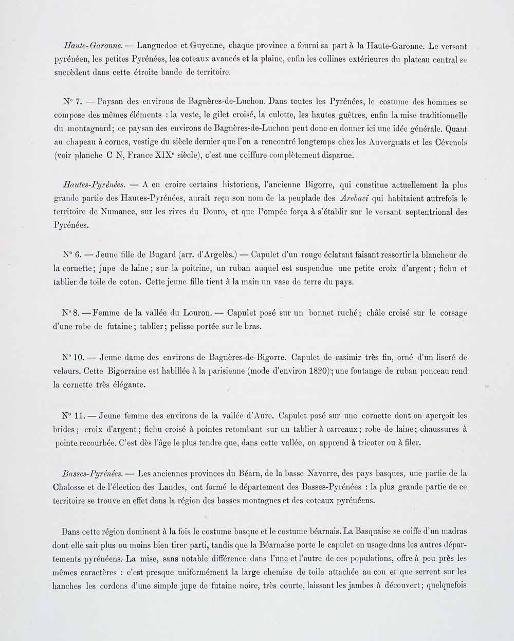 1888 Chromolithograph Landes Pyrenees 19th Century Costume Stilts Tradition LCH5