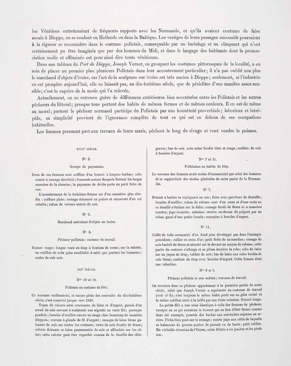 1888 Chromolithograph Costume Dieppe Polletais Fisherman Traditional La LCH5