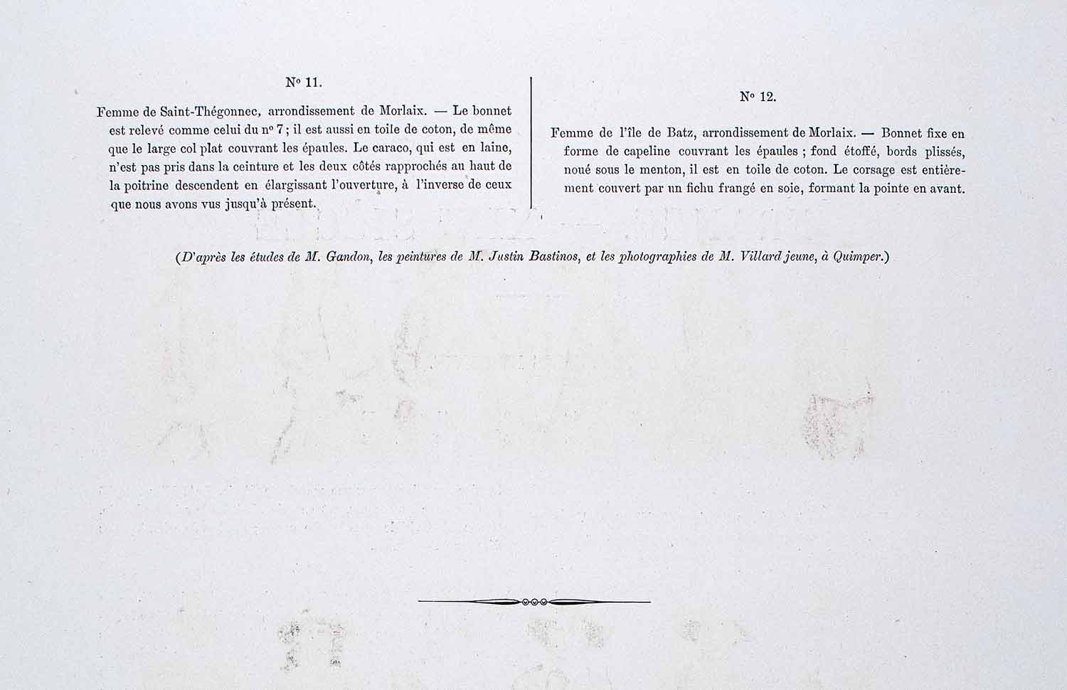 1888 Chromolithograph 19th Century Breton Brittany Folk Costume Traditional LCH5