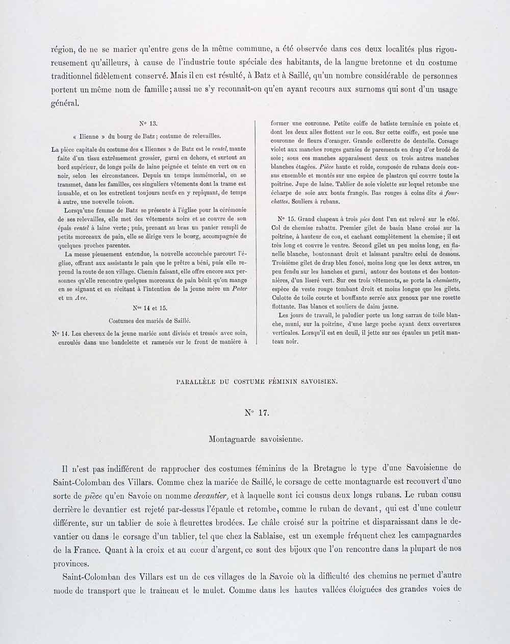 1888 Chromolithograph Bigouden Cabellou Sablaise Ventel Costume Brittany LCH5