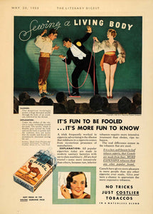 1933 Ad Camel Cigarettes Sewing Magic Trick Magician - ORIGINAL ADVERTISING LD1