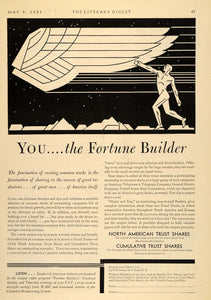 1931 Ad Fixed Trusts Investment Common Stock UNUSUAL - ORIGINAL ADVERTISING LD1
